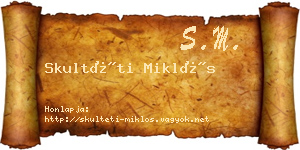 Skultéti Miklós névjegykártya