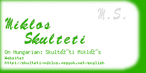 miklos skulteti business card